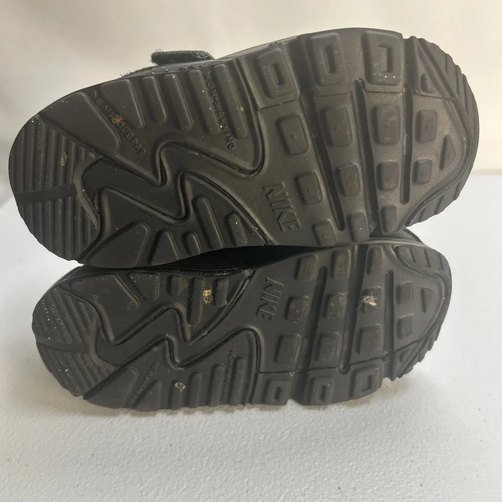 Nike Air Max 90 LTR Toddler Size 7C Triple Black Shoes Sneakers